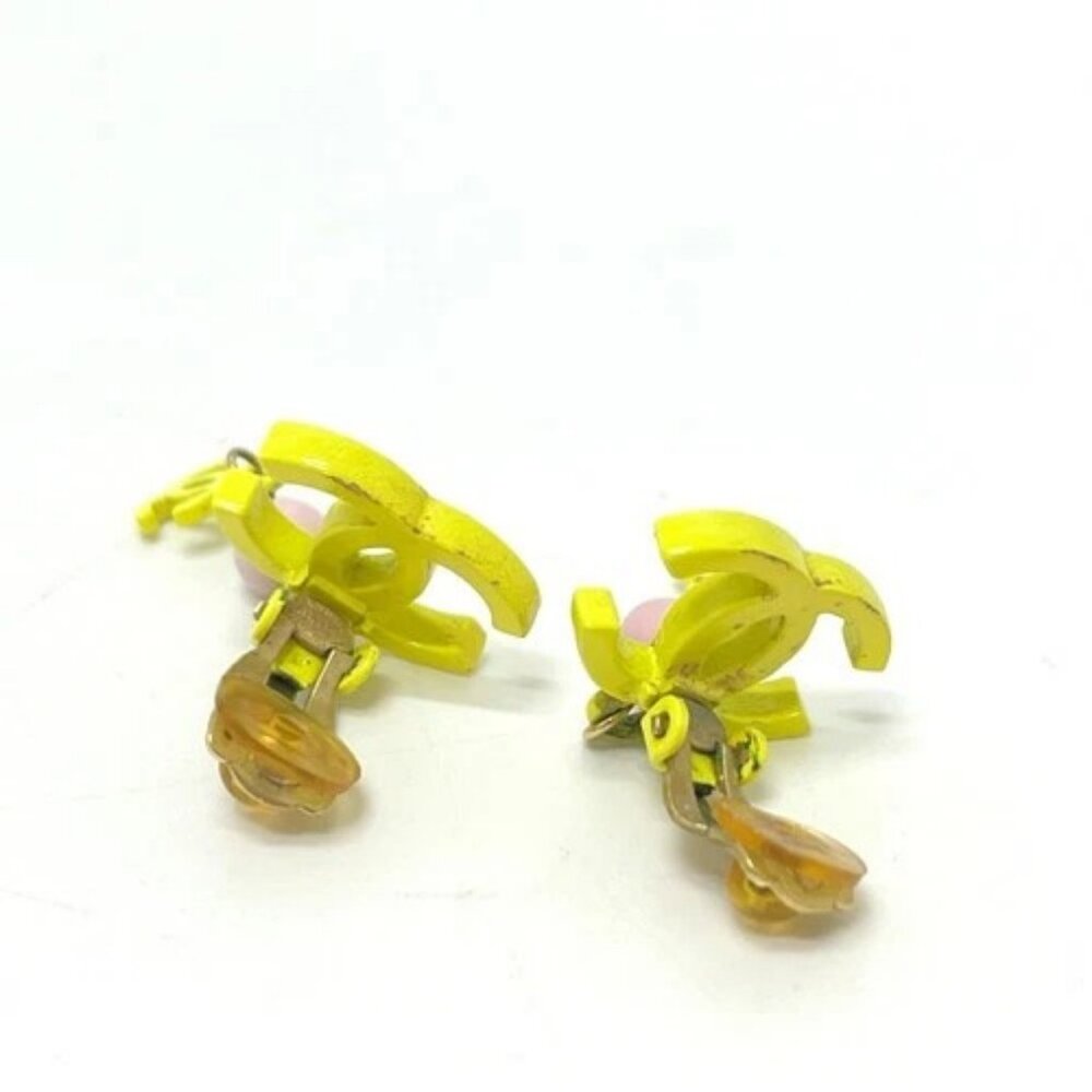 CHANEL A21871 03S CC Mark 2 series Accessories Earrings Metal yellow/pink - Picture 4 of 9